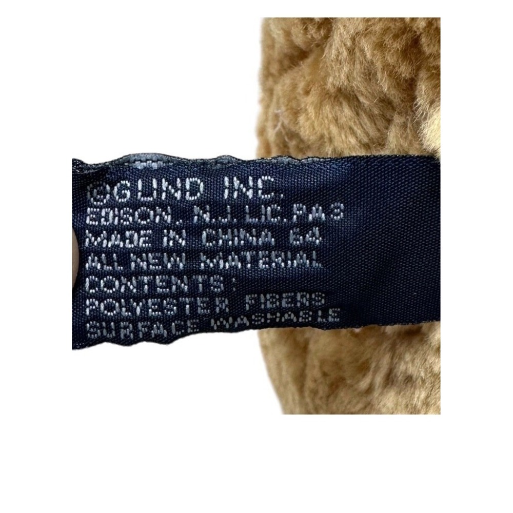 Lands' End 1997 Gund 12" Brown Sitting Teddy Bear Aviator Scarf BEARON VON OOPS - Picture 6 of 6